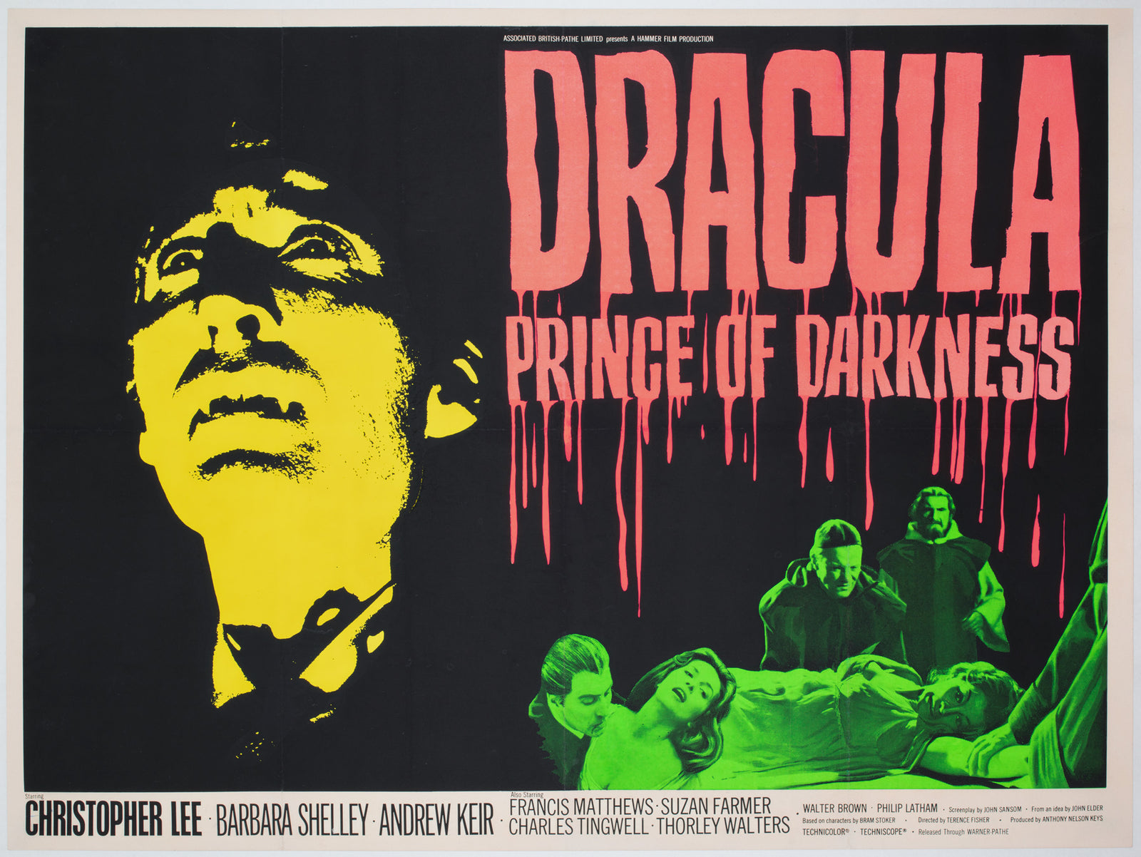 Dracula Prince of Darkness 1966 UK Quad Film Movie Poster, Tom Chantrell