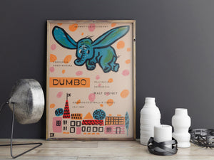 Dumbo 1961 Polish A2 Film Movie Poster, Anna Huskowska