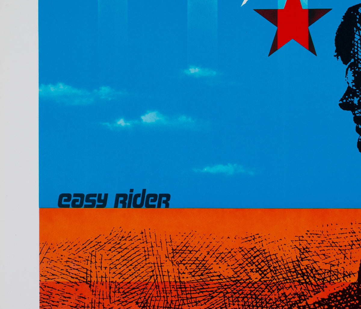 Easy Rider 1969 Japanese B2 Blue Style Film Movie Poster - detail