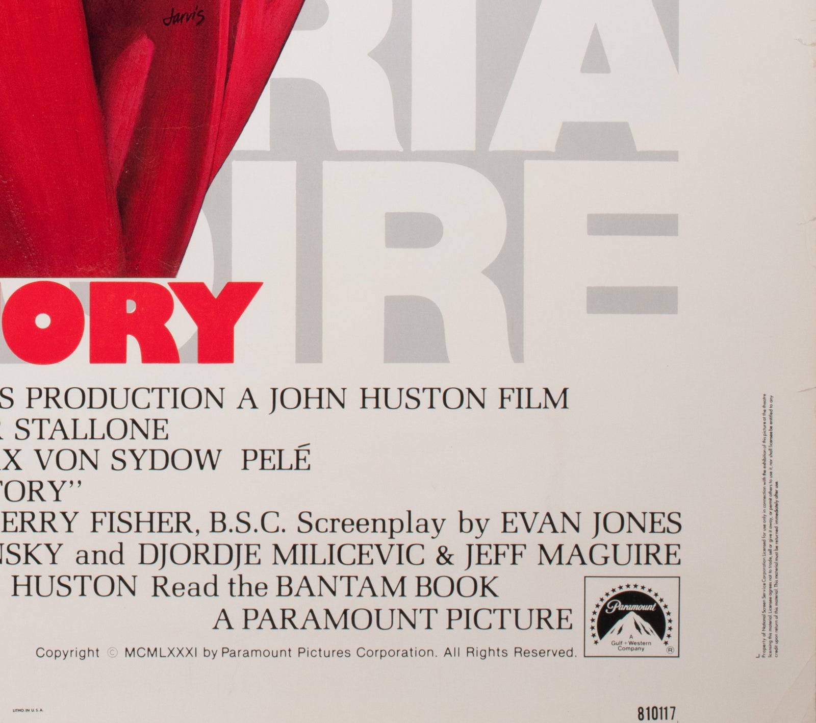 Escape to Victory 1981 US 30x40 Film Movie Poster - detail