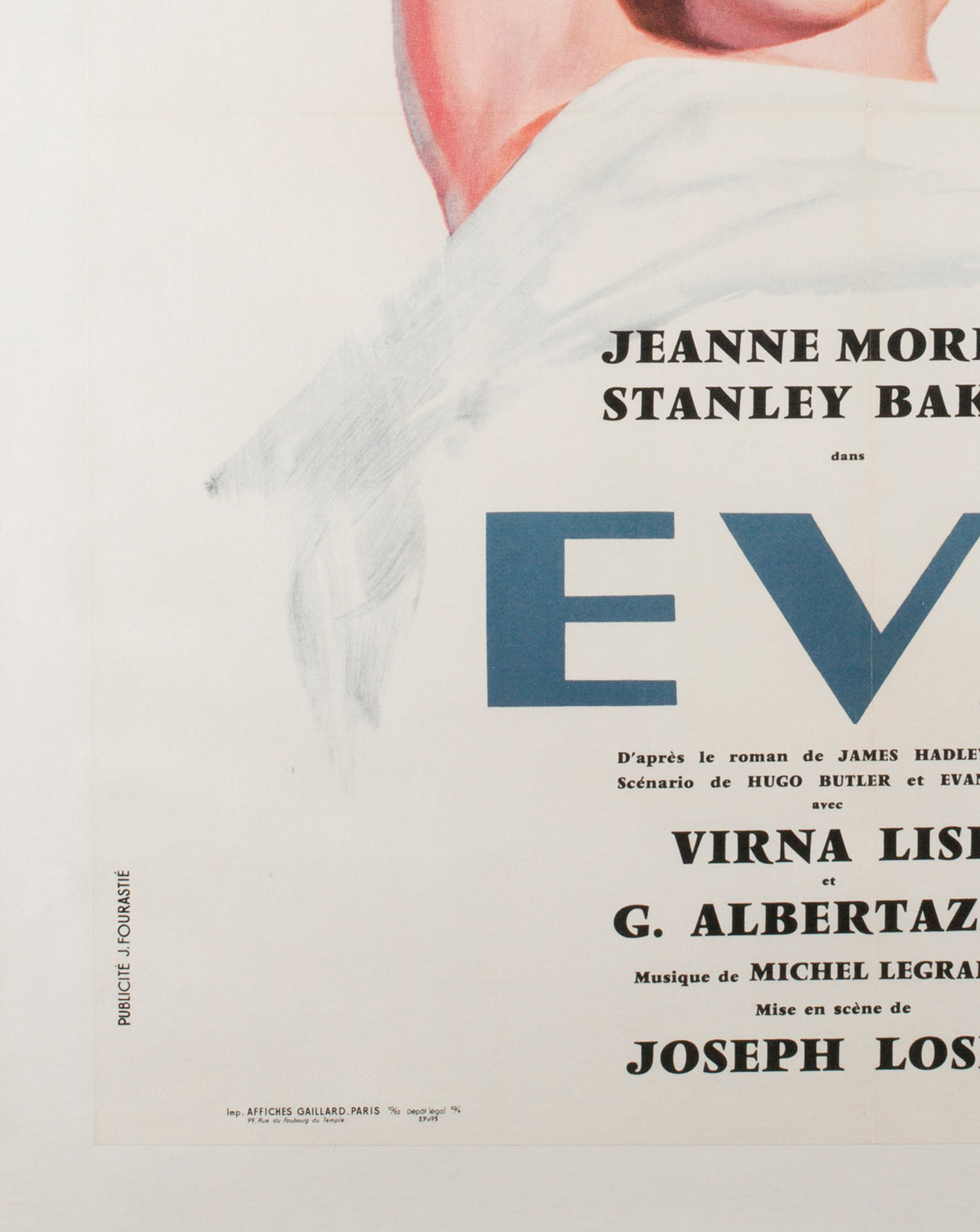 Eva 1962 French Moyenne Film Poster - detail