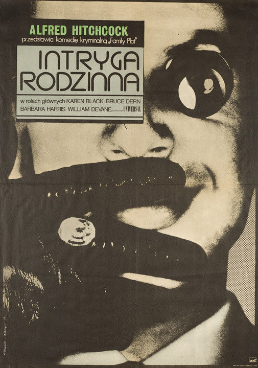 Family Plot 1976 original Polish film movie poster Hitchcock