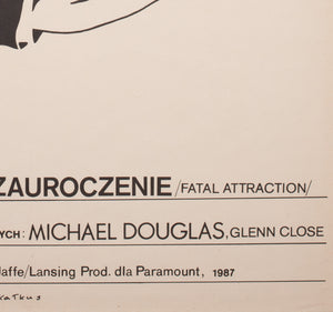 Fatal Attraction 1988 Polish B1 Film Poster, Kalkus - detail