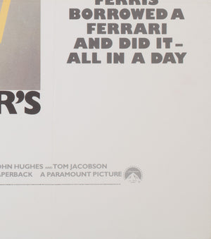 Ferris Bueller's Day Off 1986 UK Quad Film Movie Poster - detail