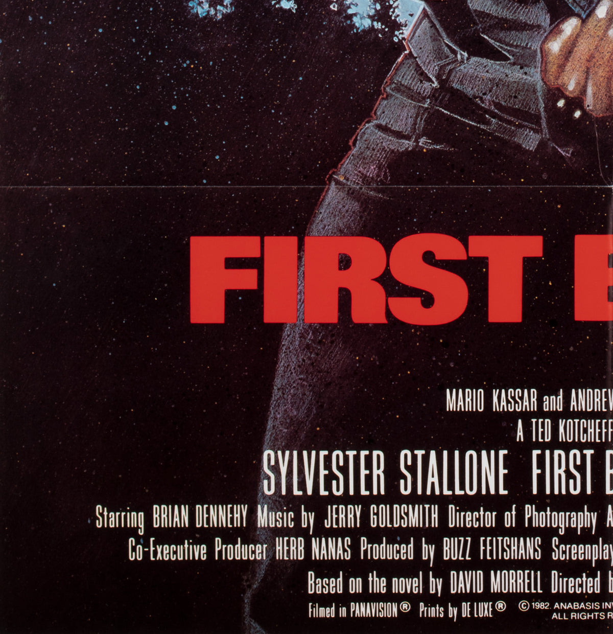 First Blood Rambo 1982 US 1 Sheet Film Movie Poster, Drew Struzan - detail