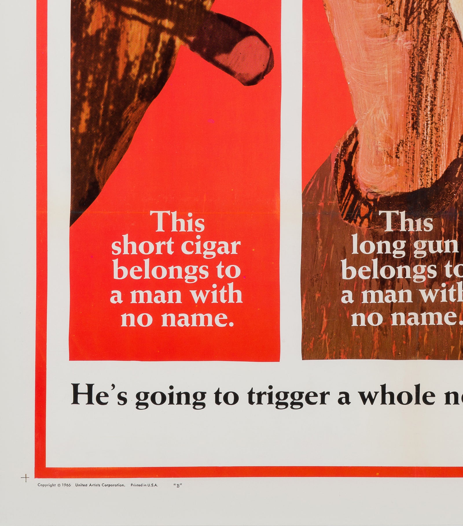 Fistful of Dollars 1967 US 1 Sheet Advance Style B Film Poster - detail