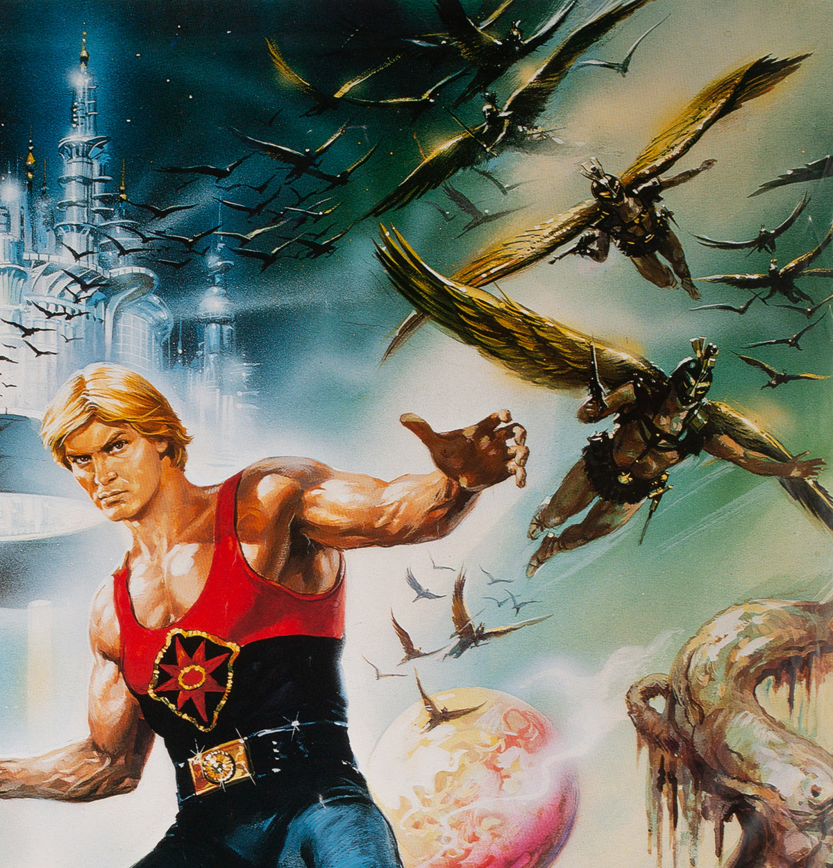 Flash Gordon 1981 Japanese B1 Film Movie Poster, Casaro - detail