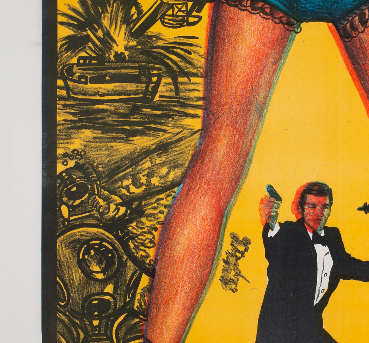 For Your Eyes Only 1981 Egyptian Film Movie Poster, James Bond - detail