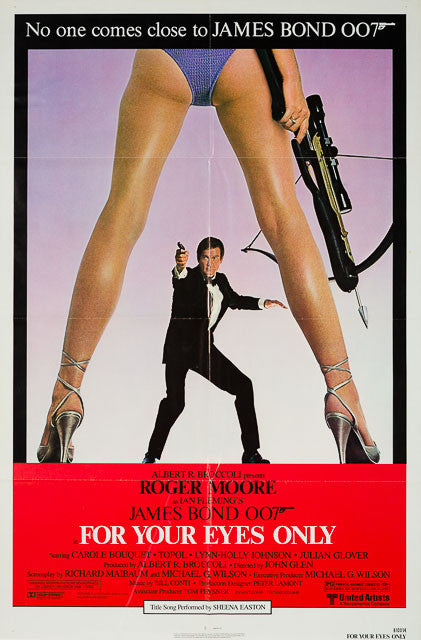 For Your Eyes Only 1981 original vintage US 1 sheet James Bond film movie poster