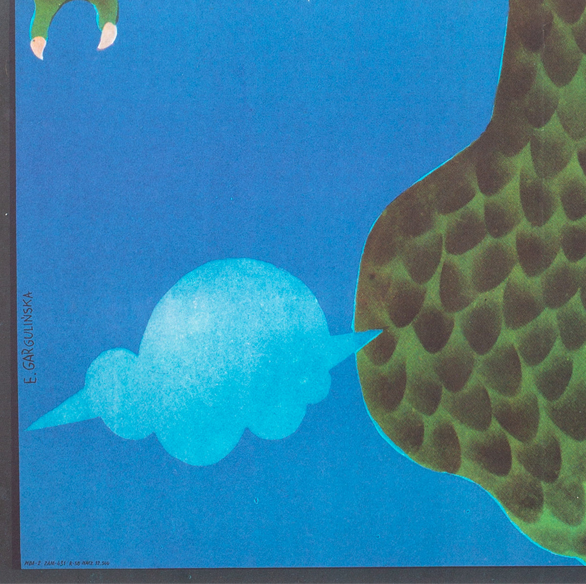 Gappa the Triphibian Monster 1973 Polish A1 Film Poster, Gargulinska - detail