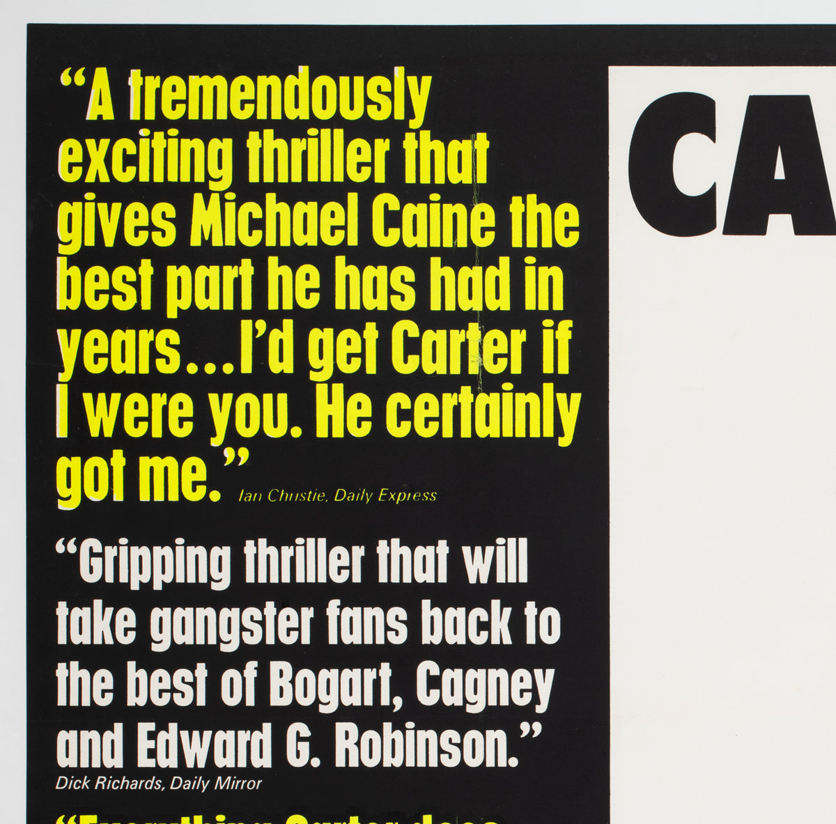 Get Carter 1971 UK Quad Quotes Style Film Poster - detail