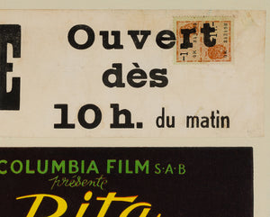 Gilda 1946 Belgian original film movie poster - detail