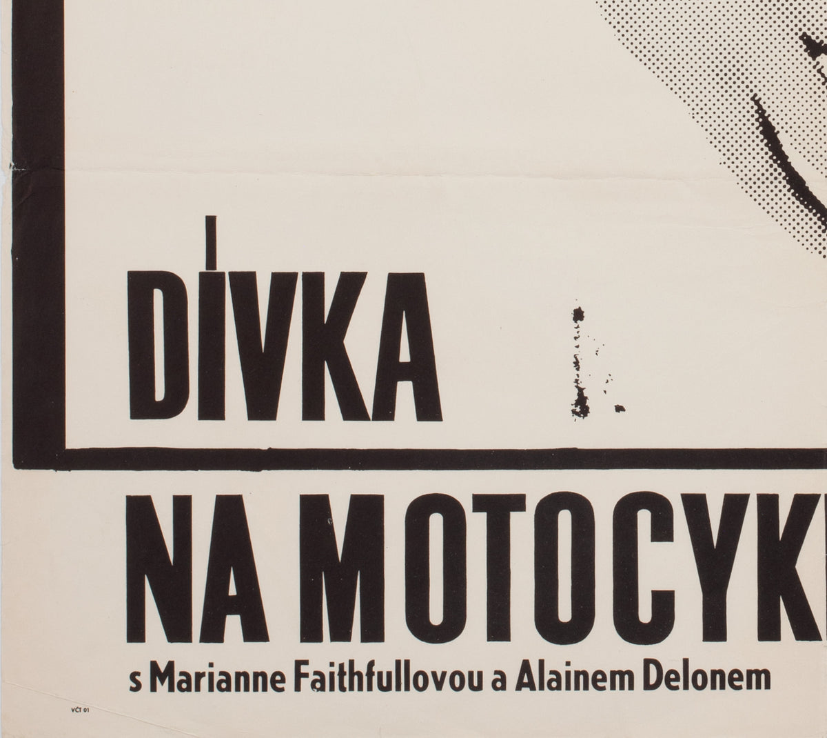 Girl on a Motorcycle 1968 Czech A1 Film Movie Poster, Stanislav Vajce - detail