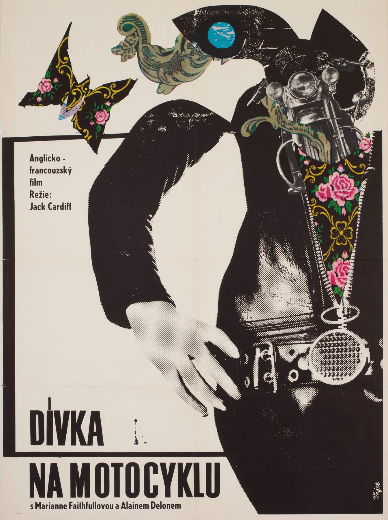 Girl on a Motorcycle 1968 Czech A1 Film Movie Poster, Stanislav Vajce