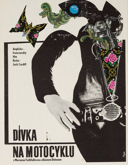 Girl on a Motorcycle 1969 original Czech film movie poster