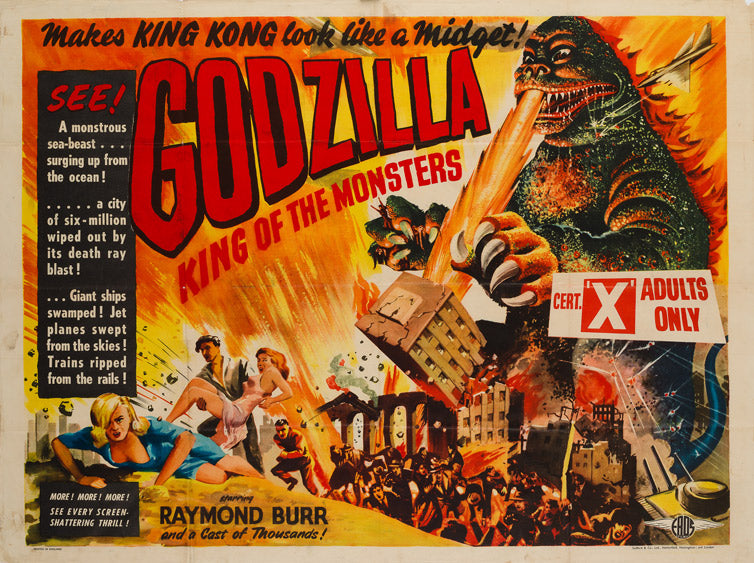 Godzilla 1956 UK Quad original film movie poster