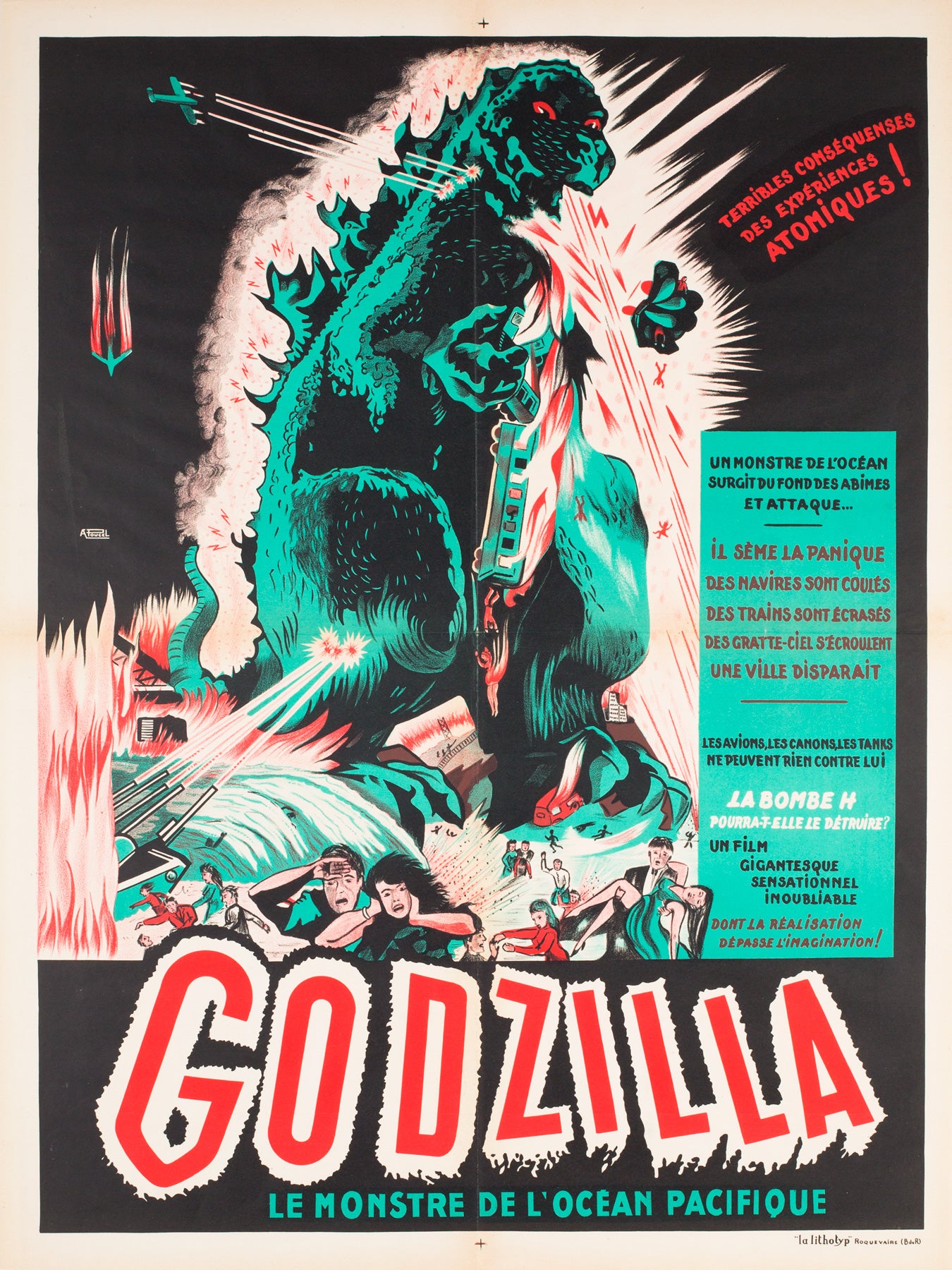 Godzilla R1950s French original film movie poster