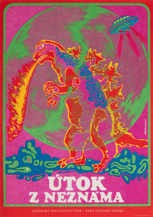 Godzilla vs Monster Zero 1971 Czech A3 Film Poster, Nemecek