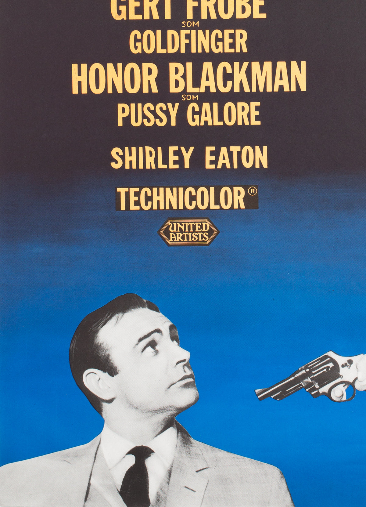 Goldfinger R1967 Swedish Film Poster James Bond, Aberg - detail