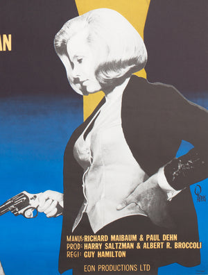Goldfinger R1967 Swedish Film Poster James Bond, Aberg - detail