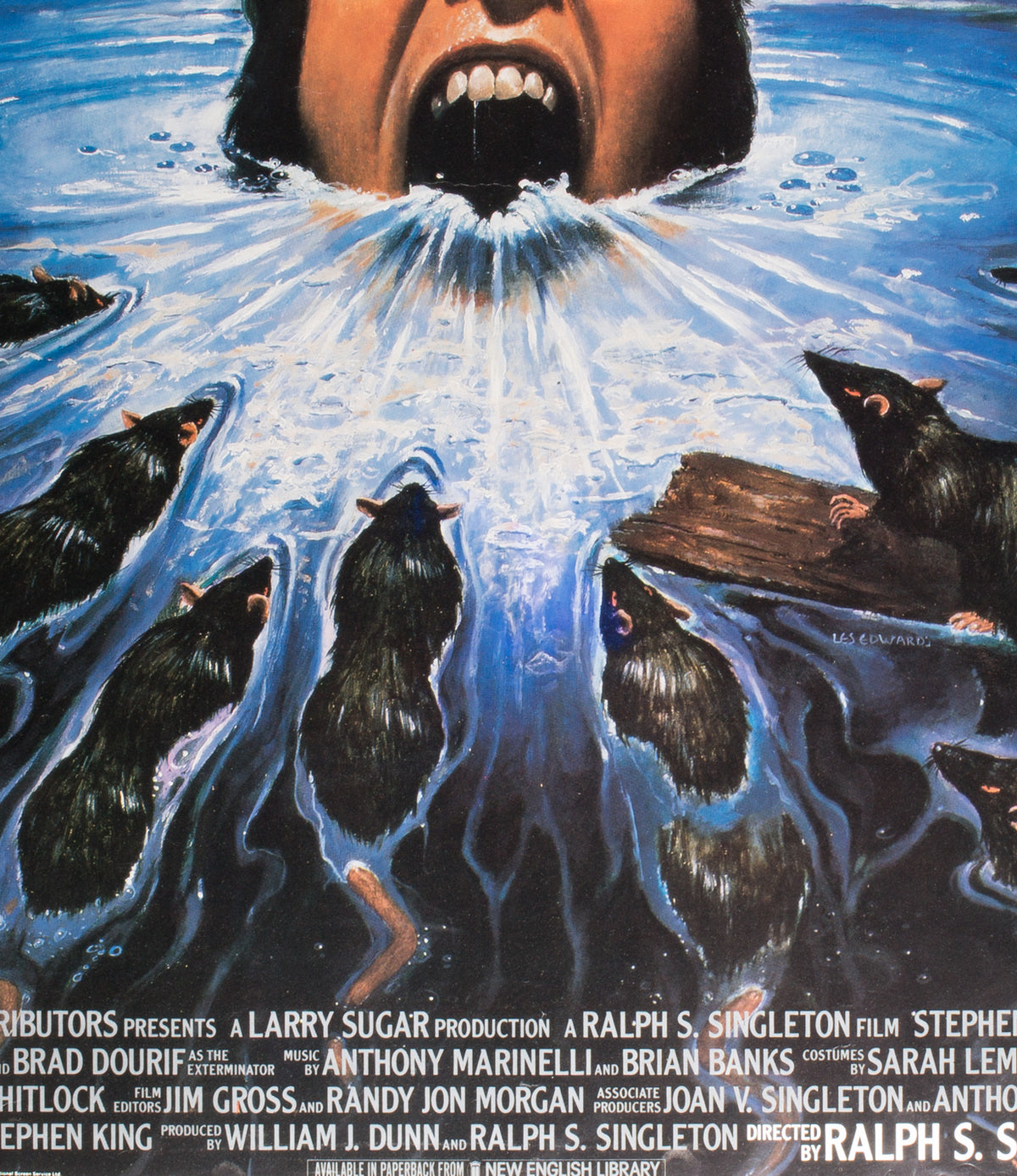 Graveyard Shift 1990 UK Quad - Signed by Vic Fair - detail