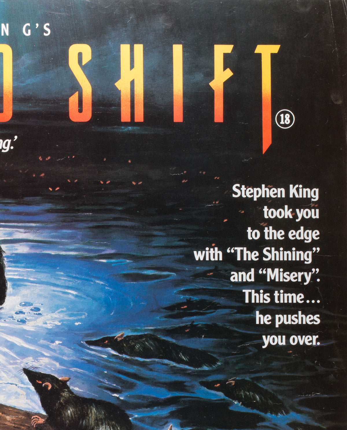 Graveyard Shift 1990 UK Quad - Signed by Vic Fair - detail