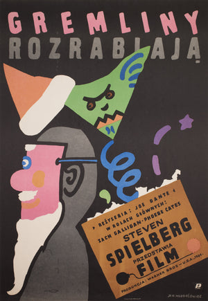Gremlins 1985 Polish B1 Film Movie Poster, Mlodozeniec