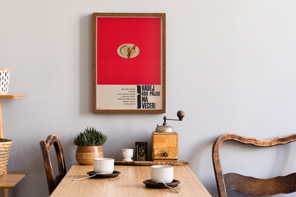 Guess Who's Coming to Dinner 1967 Czech A3 Film Movie Poster, Karel Vaca