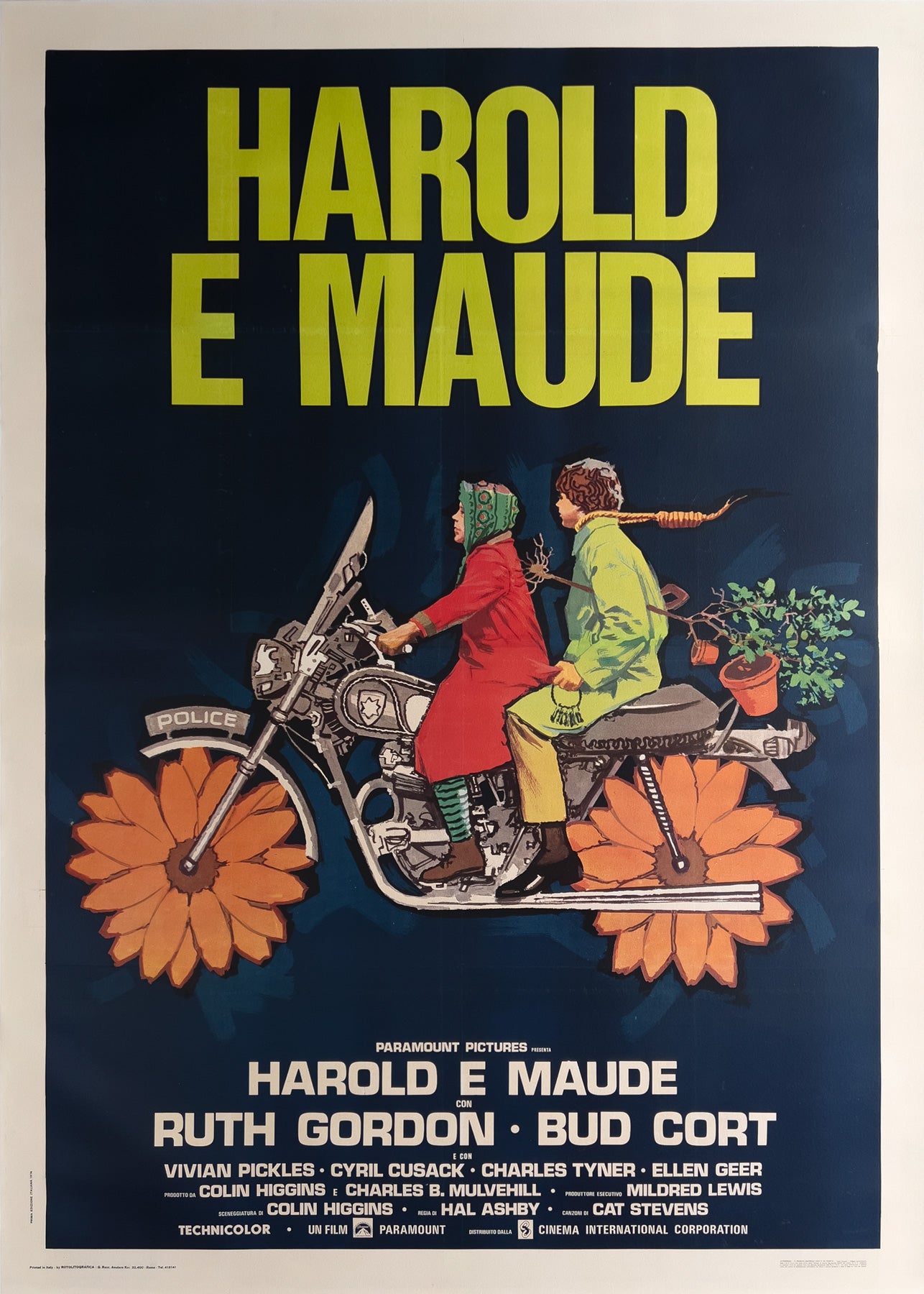 Harold & Maude 1974 Italian 4 Foglio Film Movie Poster