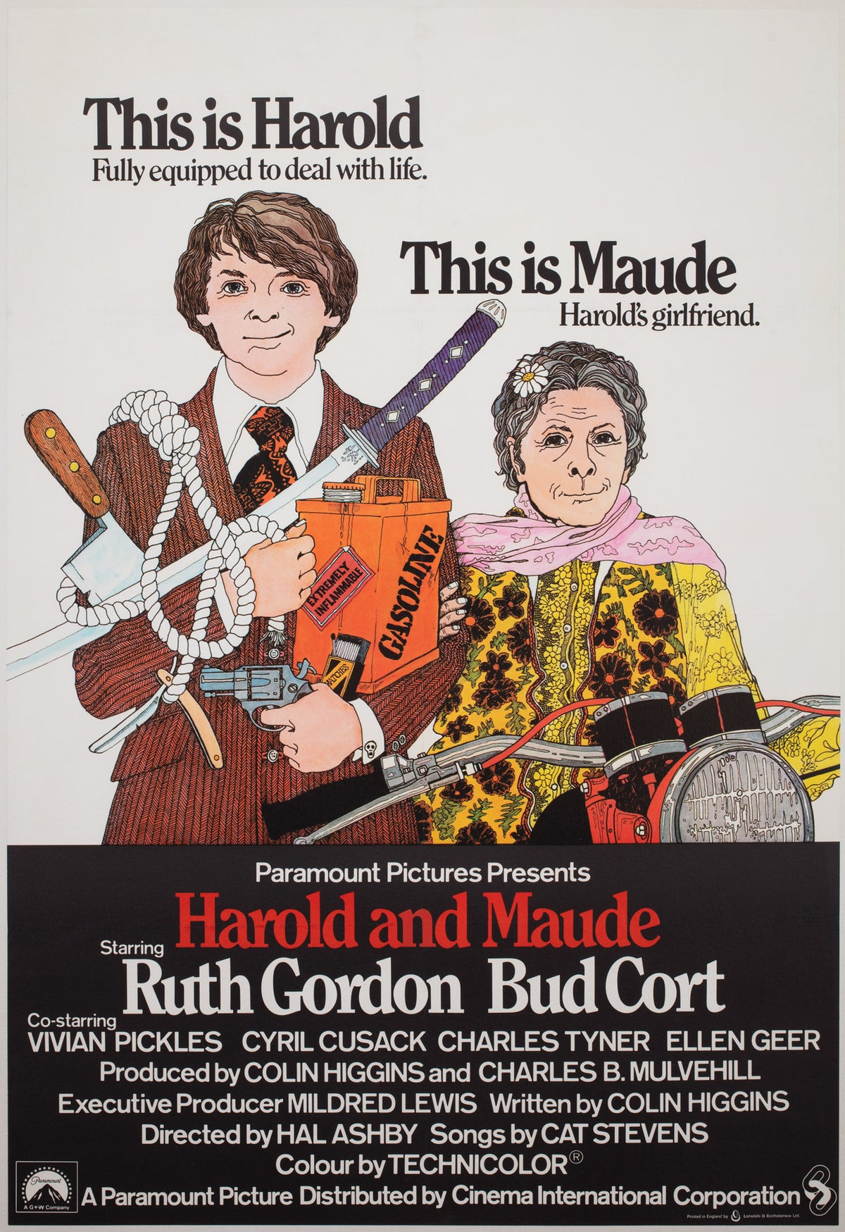 Harold &amp; Maude 1972 UK 1 Sheet Film Movie Poster