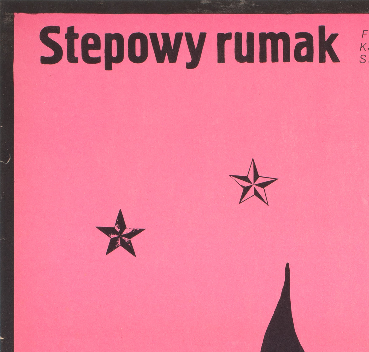 Horse of the Steppe 1979 Polish B1 Film Mive Poster, Flisak, Pink - detail
