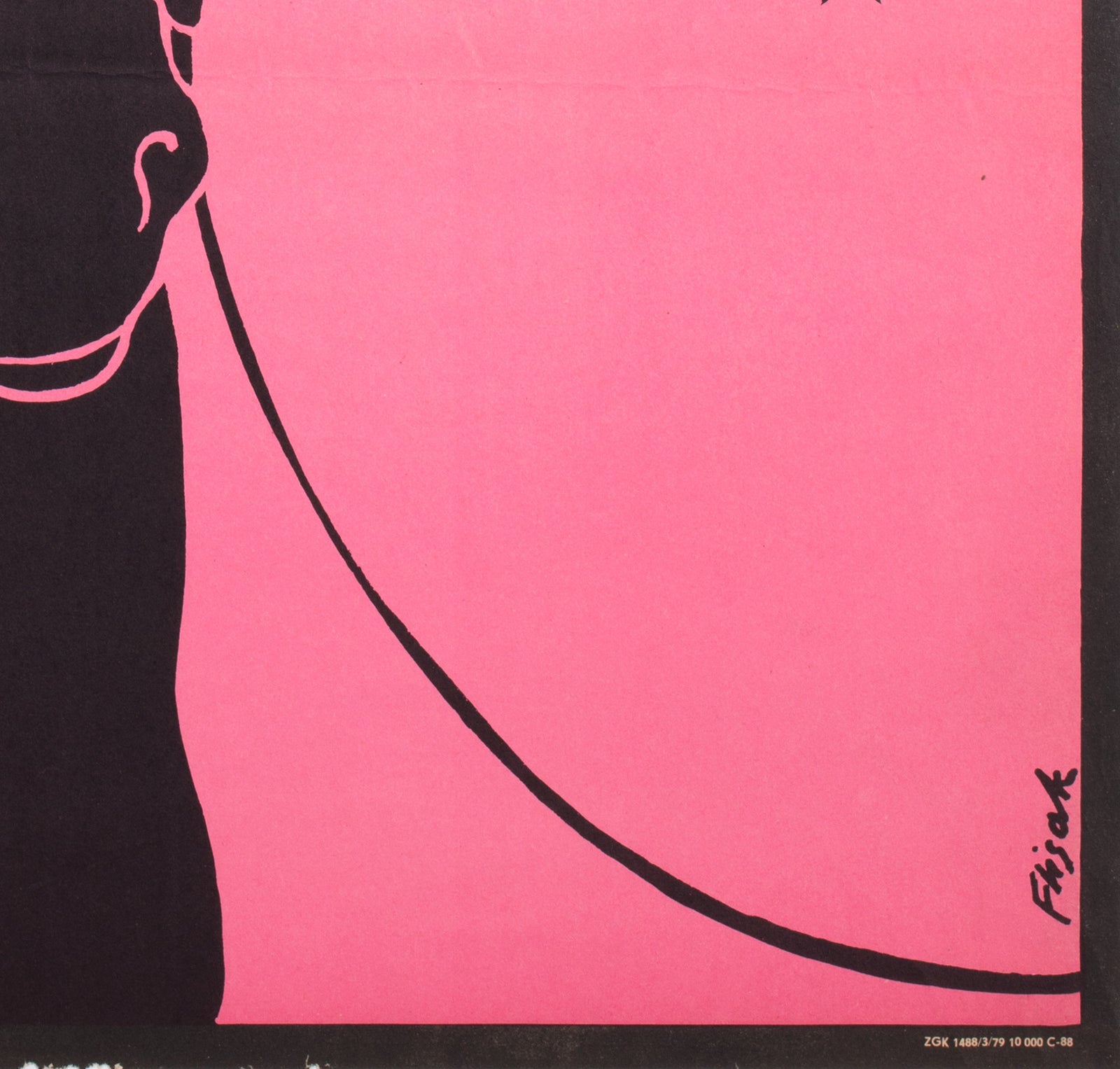 Horse of the Steppe 1979 Polish B1 Film Mive Poster, Flisak, Pink - detail