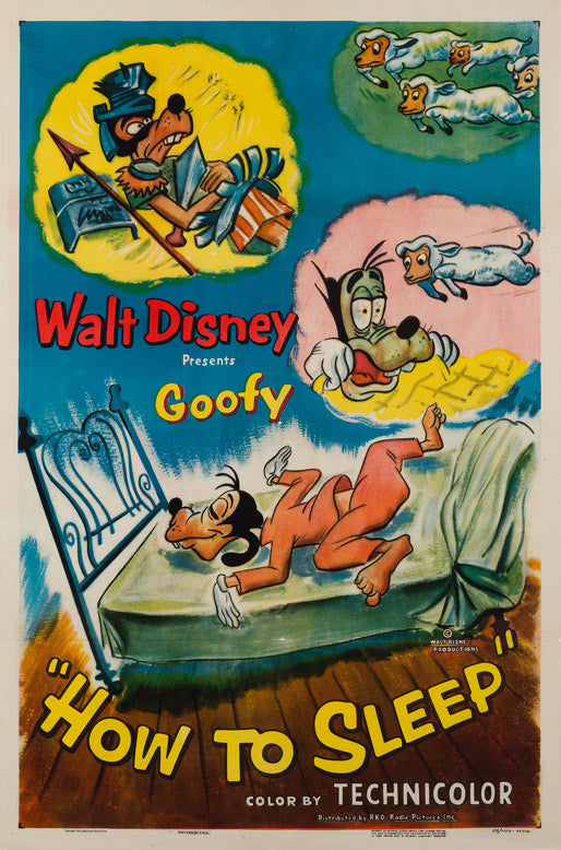 How to Sleep 1953 US 1 Sheet Original Disney film movie poster