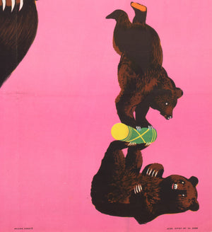 Hungarian CYRK Poster - 1967 Armenian Bears, Sandor - detail