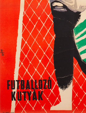 Hungarian Circus Poster bulldog football 1961, Székely - detail