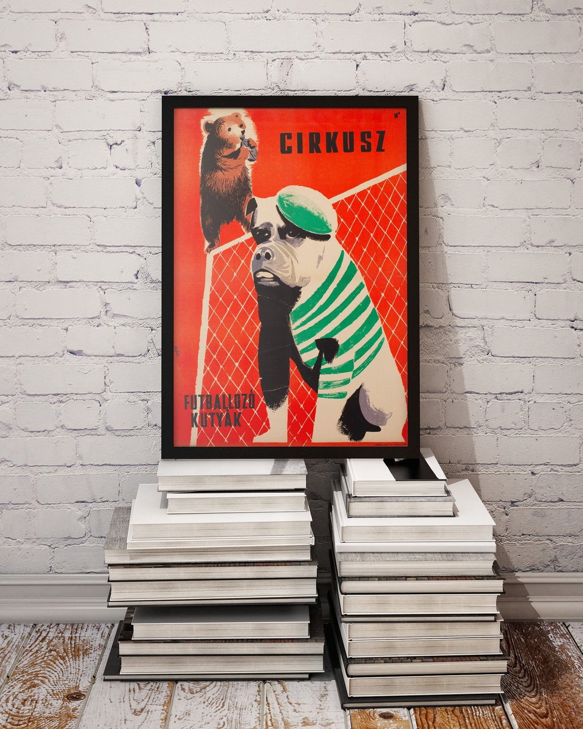 Hungarian Circus Poster bulldog football 1961, Székely