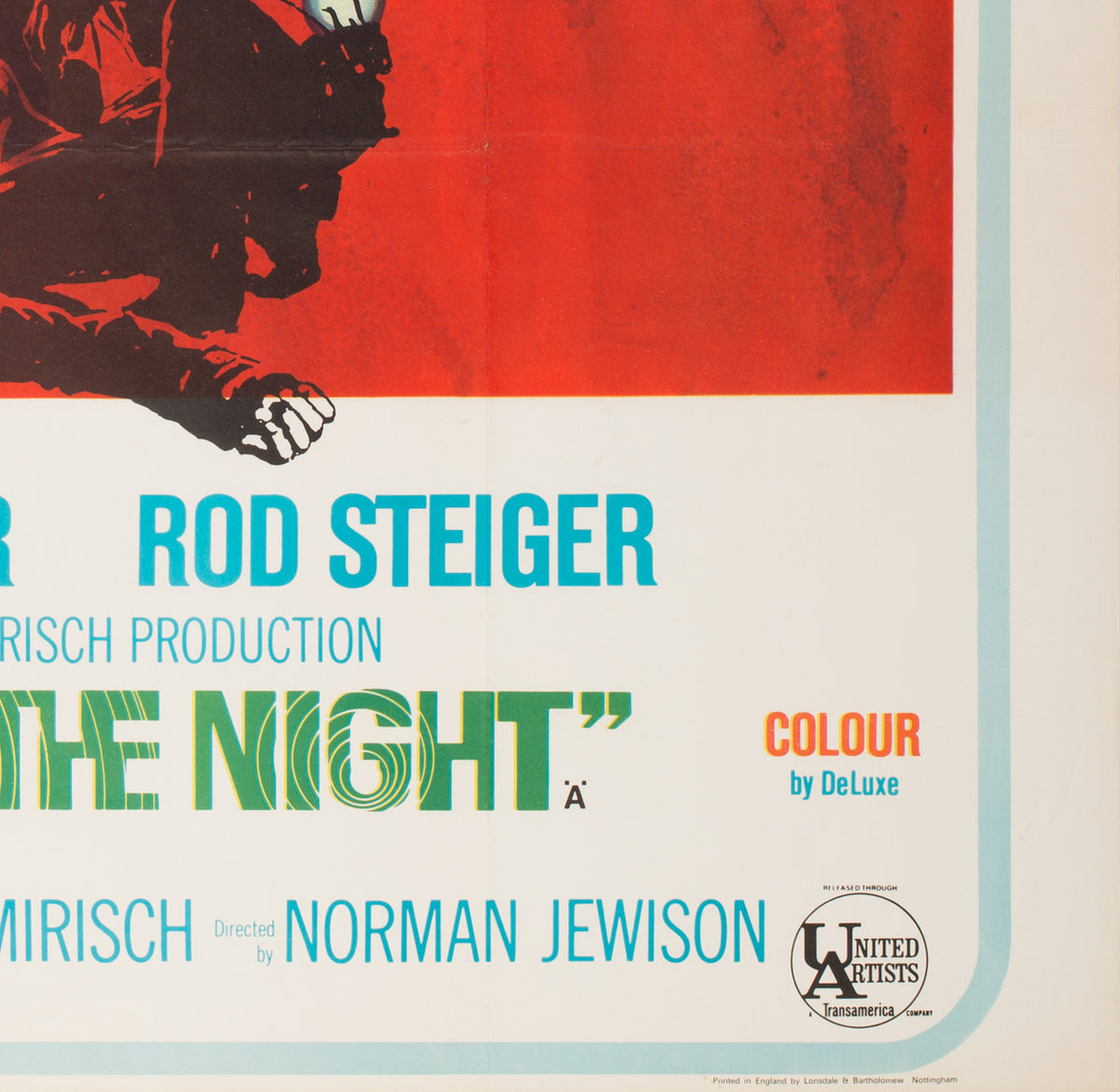 In the Heat of the Night 1967 UK Quad Film Poster - detail