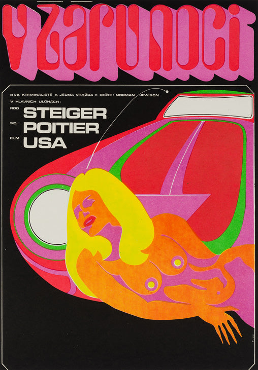 In the Heat of the Night 1970 Czech A3 original film movie poster