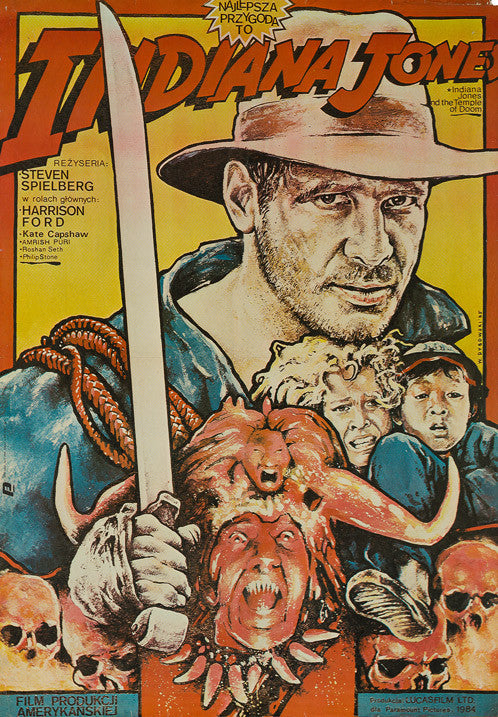 Indiana Jones and the Temple of Doom 1985 original Polish film movie poster