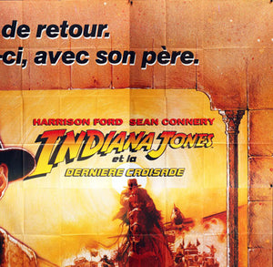 Indiana Jones and the Last Crusade 1989 French 8 Sheet Film Poster, Struzan