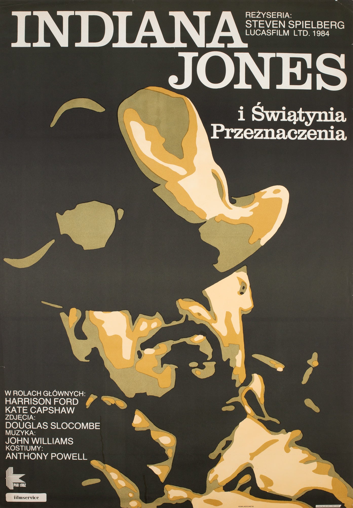 Indiana Jones and the Temple of Doom 1985 Polish B1 Film Poster, Jaeschke