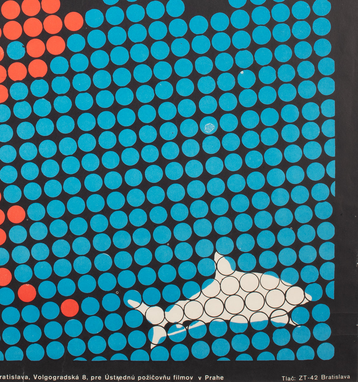 Jaws 1976 Czech A1 Film Movie Poster, Fischerova - detail