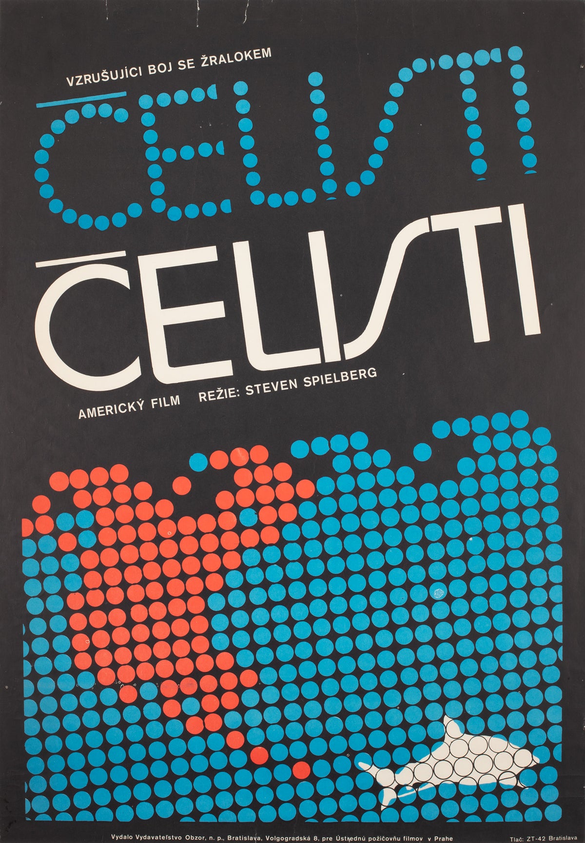 Jaws 1976 Czech A1 Film Movie Poster, Fischerova