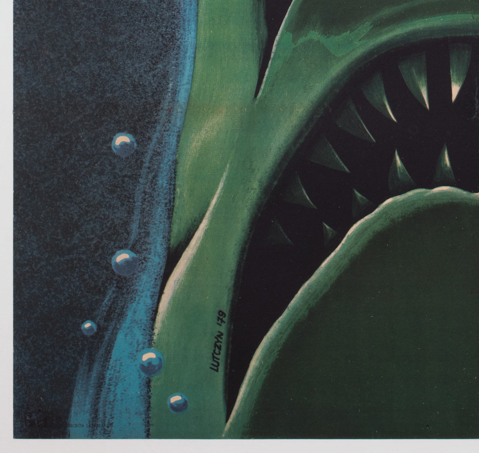 Jaws 2 1979 Polish B1 Film Movie Poster, Edward Lutczyn - detail