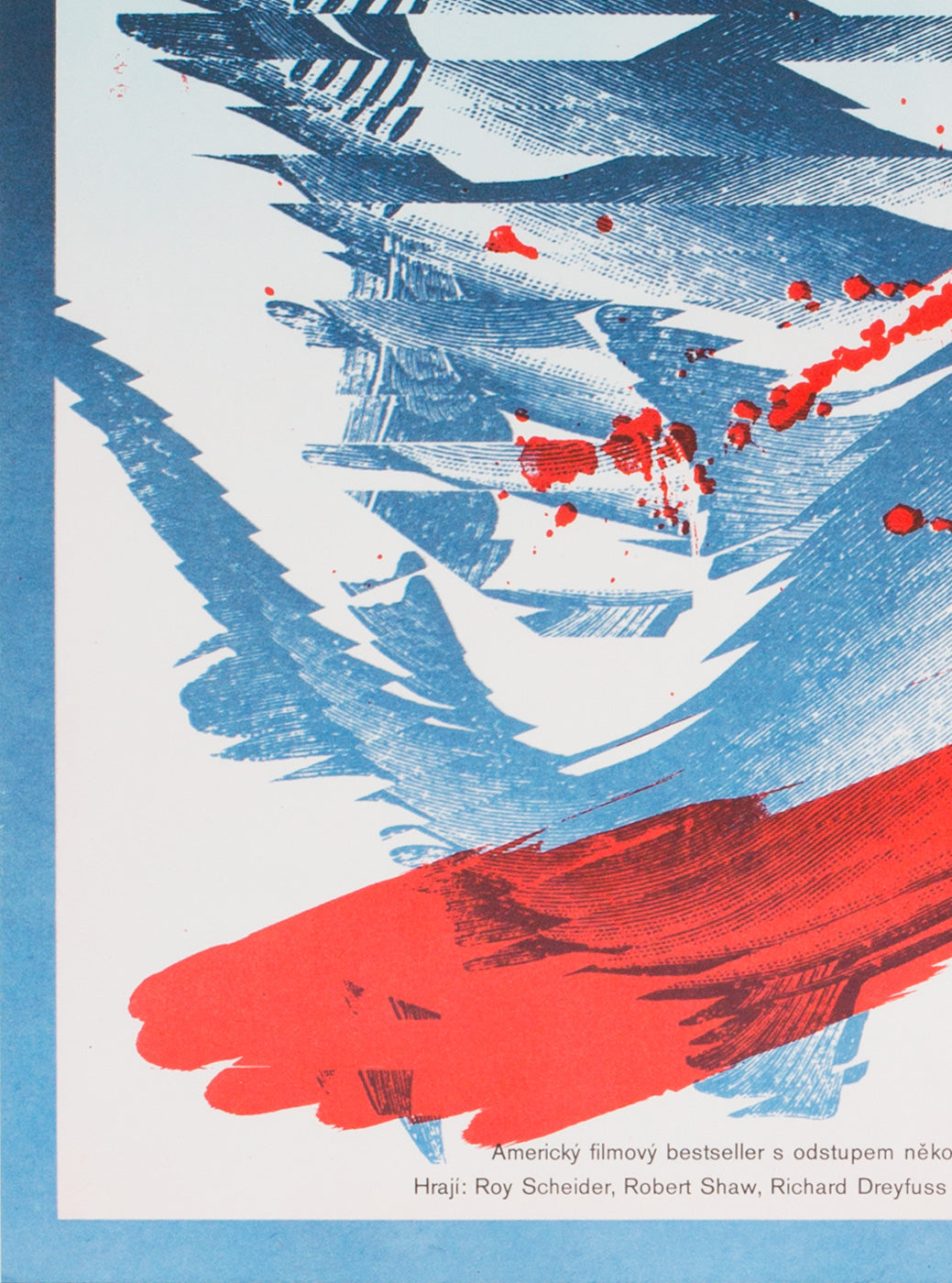 Jaws R1987 Czech A3 Film Poster, Ziegler - detail