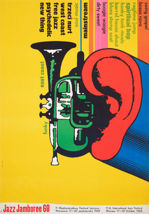 Jazz Jamboree 1968 Polish Music Festival Poster, Bronislaw Zelek