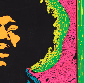 Jimi Hendrix 1960s Blacklight Poster, Joe Roberts Jr - detail