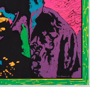 Jimi Hendrix 1960s Blacklight Poster, Joe Roberts Jr - detail