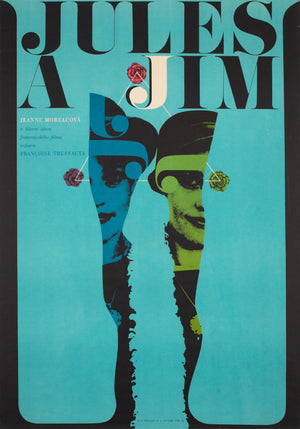 Jules and Jim 1967 Czech A1 Film Poster, Vaca