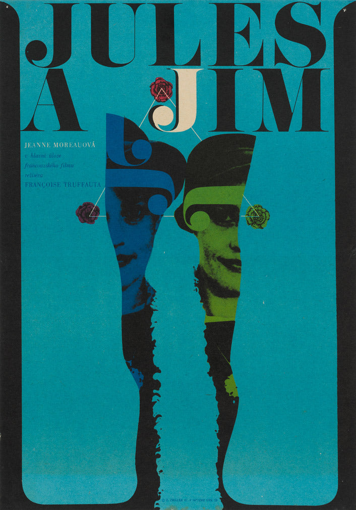 Jules and Jim 1967 Original Czech Film Movie Poster